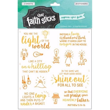 Workstationpro 76816 Sticker - Matthew 5 - 14 - 16 - 2 Sheets - Faith That Sticks WO3322028